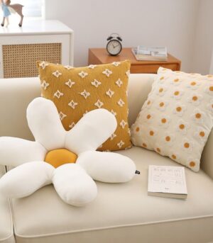 Sofa Pillow Embroidered Daisy Pillow