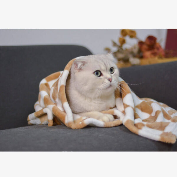 Stylish Chequered Flannel Pet Blanket Dog & Cat Blanket - Image 7