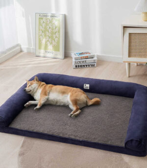 Faux Fleece & Suede Full Support Orthopedic Dog Bed