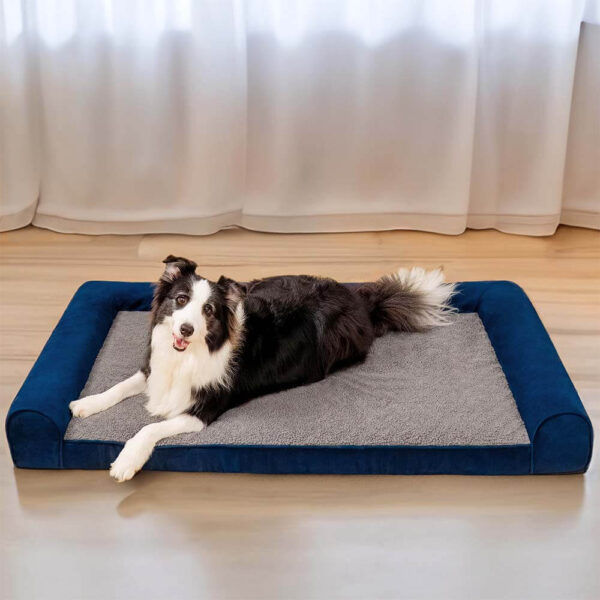 Faux Fleece & Suede Full Support Orthopedic Dog Bed - Image 2