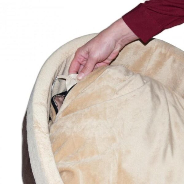 K & H Thermo Kitty Cuddle Up Heated Cat Bed Mocha 40cm - Image 2