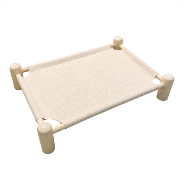 Linen and Wooden Elevated Dog Bed - Image 8