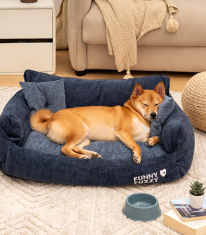 Vintage Style Chenille Fabric Dog & Cat Sofa Bed